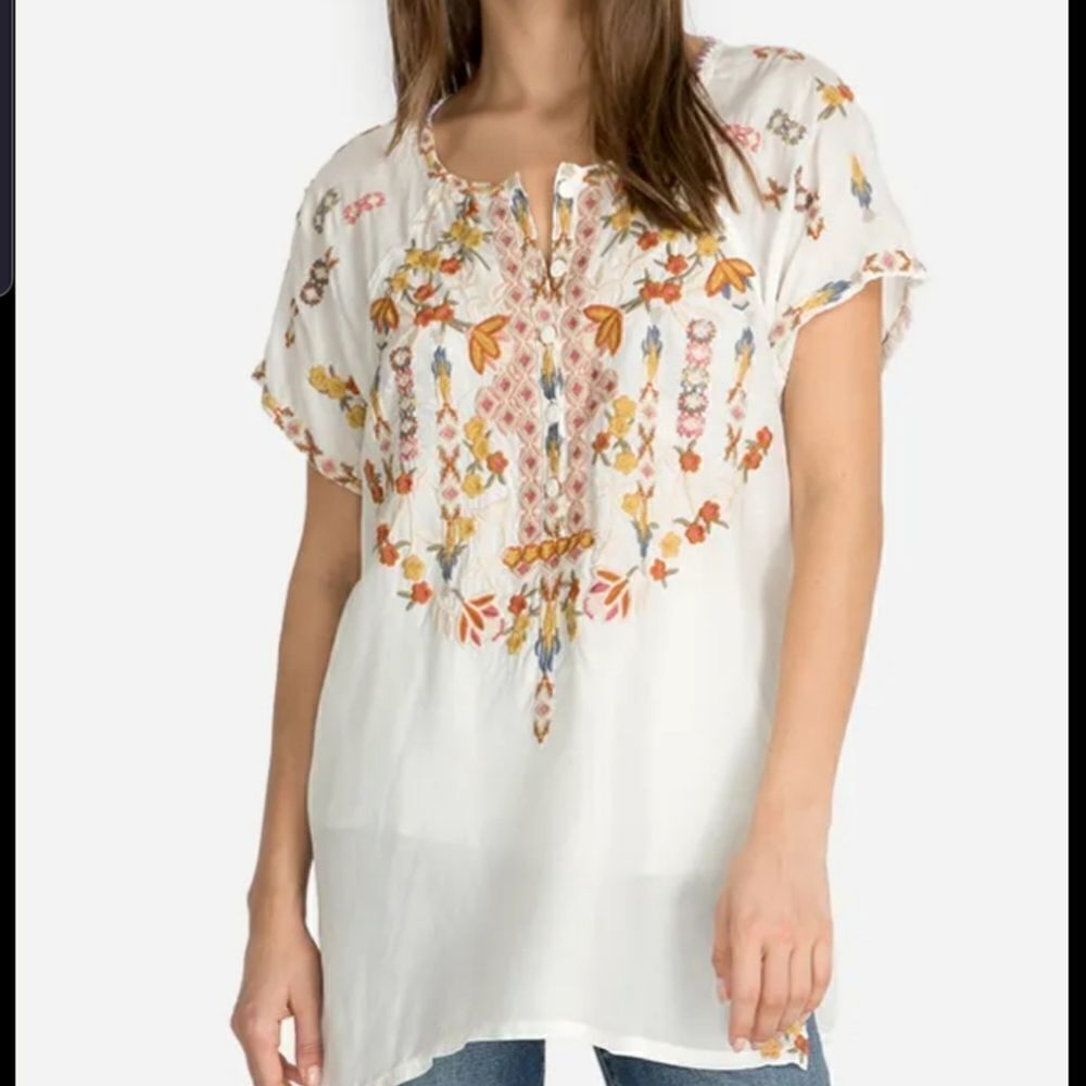 Johnny Was Primavera white Cupra blouse Sz small